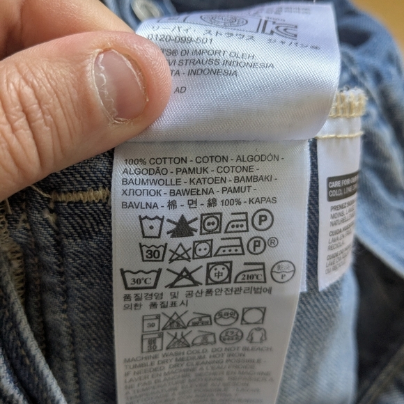 LEVI'S Women Jeans Jacket 100% Cotton Washed Blue Color With Pockets Crop XS - Picture 11 of 15